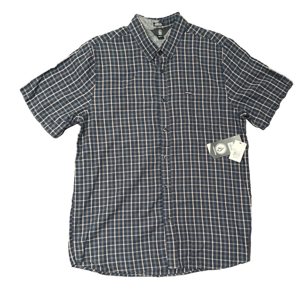 Volcom Men's Short Sleeve Shirt XL Modern Fit Keiran Woven Button Down NWT
